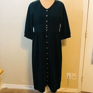 Hidden alley front button midi dress